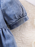 Puff Sleeve Denim Dress