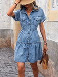 Short Sleeve Denim Dress