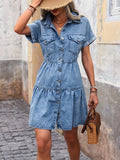 Short Sleeve Denim Dress