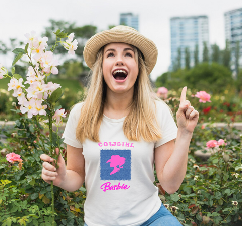 Denim Patch Cowgirl Barbie T-Shirt