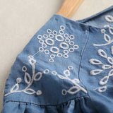 Embroidery Denim Blouse