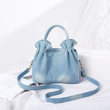 Ruched Denim Handbag