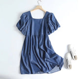 Mini Pleated Denim Dress