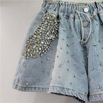 Diamonds High Waist Denim Shorts