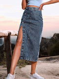 High Waist Denim Skirt