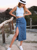 High Waist Denim Skirt