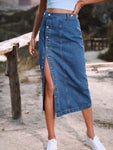 High Waist Denim Skirt