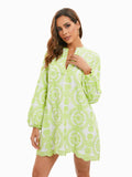 Mini Dress Women 2023 New Clothing Personality Embroidery Full Sleeve Above Knee Vestidos