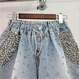 Diamonds High Waist Denim Shorts