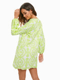 Mini Dress Women 2023 New Clothing Personality Embroidery Full Sleeve Above Knee Vestidos