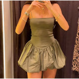 Fashion Slip Mini Tutu Dress Women Chic Patchwork Backless Ball Gown Short Dresses Female Summer Bodycon Evening Party Vestidos
