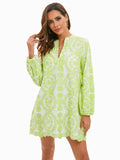 Mini Dress Women 2023 New Clothing Personality Embroidery Full Sleeve Above Knee Vestidos
