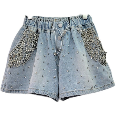 Diamonds High Waist Denim Shorts