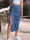 High Waist Denim Skirt