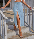 High Waist Denim Skirt