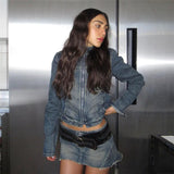 Denim Jacket/Mini Skirt Set