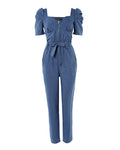 Zipper Front Belted Jumpsuit