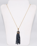 Long Gold Chain Crystal Necklace