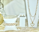 Heart Double Necklace Set