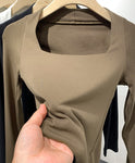 Solid Long Sleeve Blouse