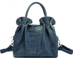 Ruched Denim Handbag