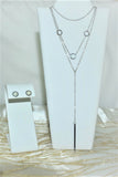 Gold / Silver Round MOP Necklace and Earrings Set