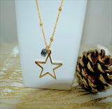 Golden Star Necklace and Earrings Set