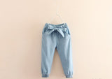 Elastic Bow Denim Pants