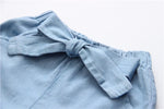 Elastic Bow Denim Pants