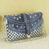 Diamond Denim Shoulder Bag