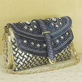 Diamond Denim Shoulder Bag