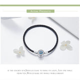 Sterling Silver Leather Bracelet