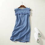 Sleeveless Mini Soft Jeans Dress Women