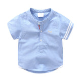 White Blue Short Sleeve Shirt