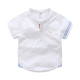 White Blue Short Sleeve Shirt