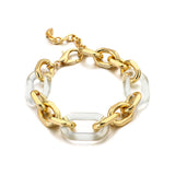 Acrylic and Gold Links Bracelets