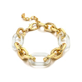Acrylic and Gold Links Bracelets