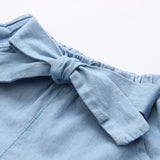 Elastic Bow Denim Pants