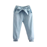 Elastic Bow Denim Pants