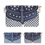 Diamond Denim Shoulder Bag