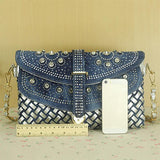 Diamond Denim Shoulder Bag