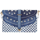 Diamond Denim Shoulder Bag